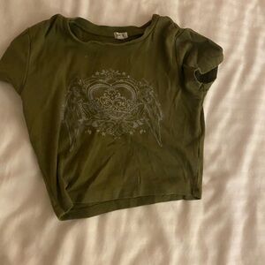 Green crop top